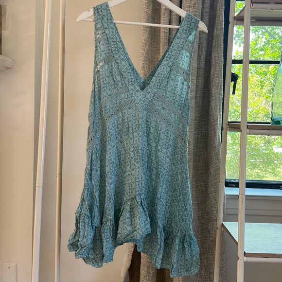 Free People blue shift swing dress - Picture 2 of 5
